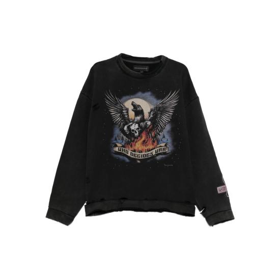 25FW 후 디싸이즈 워 스웨터 MOON PULLOVER COAL BLACK