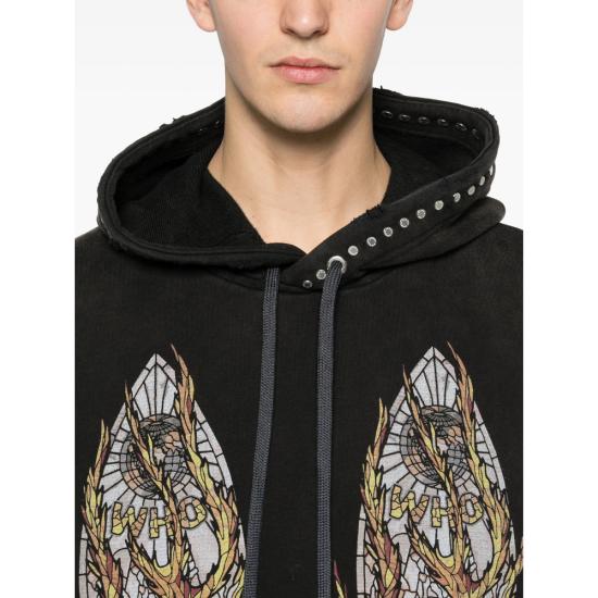 25FW 후 디싸이즈 워 후드 티셔츠 HARDWARE HOODE COAL BLACK - WHO DECIDES WAR