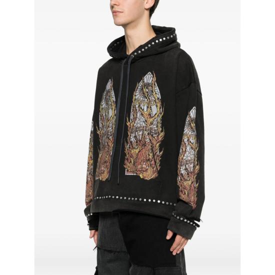 25FW 후 디싸이즈 워 후드 티셔츠 HARDWARE HOODE COAL BLACK - WHO DECIDES WAR