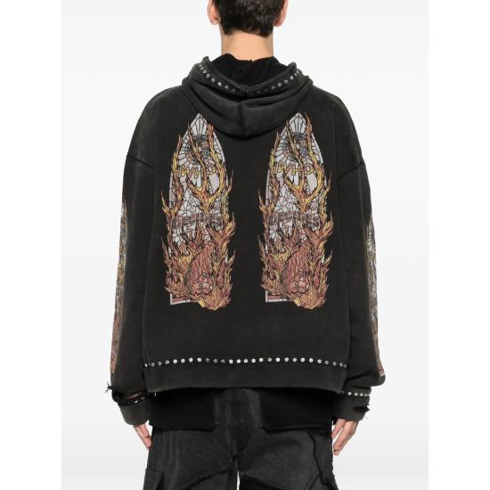 25FW 후 디싸이즈 워 후드 티셔츠 HARDWARE HOODE COAL BLACK - WHO DECIDES WAR