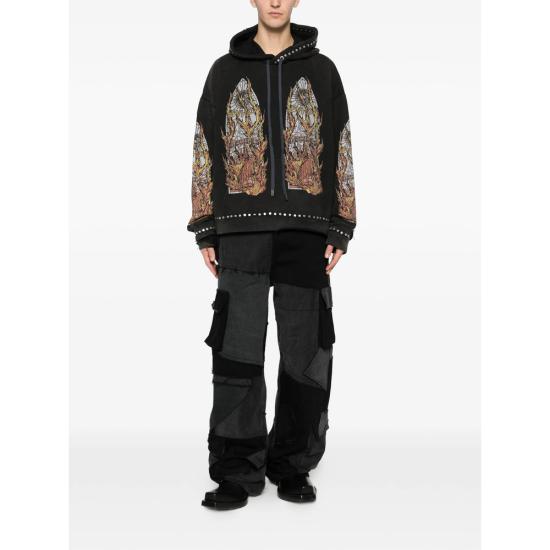 25FW 후 디싸이즈 워 후드 티셔츠 HARDWARE HOODE COAL BLACK - WHO DECIDES WAR