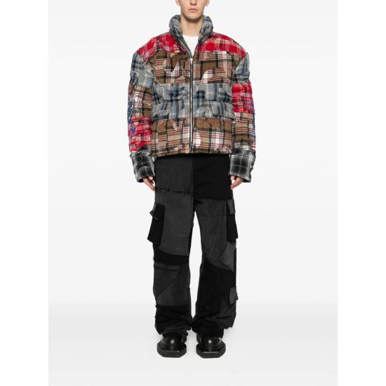 25FW 후 디싸이즈 워 숏패딩 RUIN FLANNEL MULTI BROWN RED - WHO DECIDES WAR