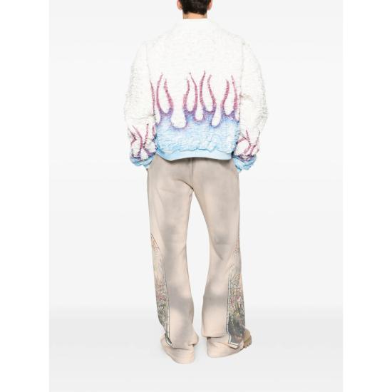 25FW 후 디싸이즈 워 봄버 자켓 HUSK FLAME CLMUL WHITE BLUE - WHO DECIDES WAR