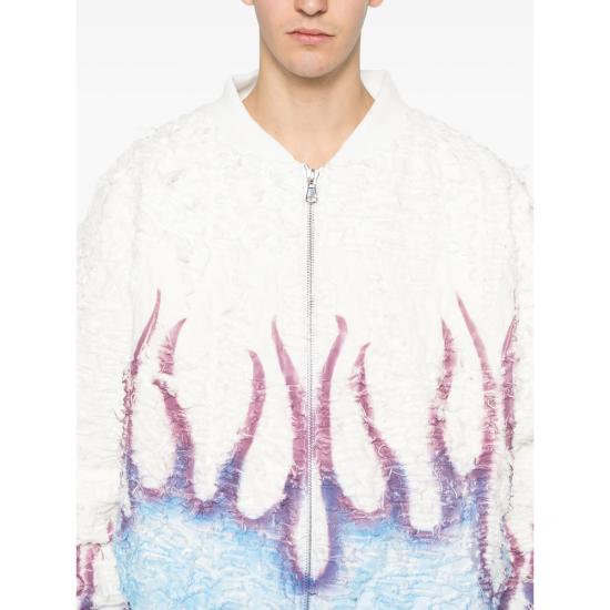 25FW 후 디싸이즈 워 봄버 자켓 HUSK FLAME CLMUL WHITE BLUE - WHO DECIDES WAR