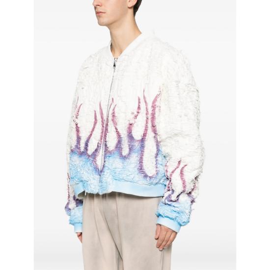 25FW 후 디싸이즈 워 봄버 자켓 HUSK FLAME CLMUL WHITE BLUE - WHO DECIDES WAR