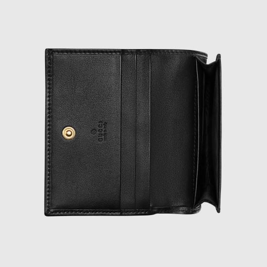 26SS 구찌 GG 마몽 마틀라세 카드 케이스 466492AAET81000 Black - GUCCI