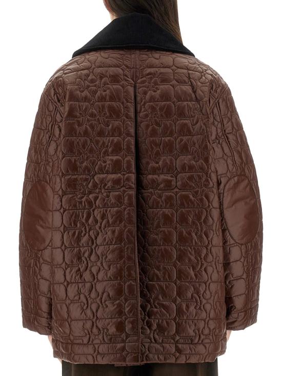 25FW 가니 퀼티드 콘트라스트 칼라 자켓 W0397 979 BROWN - GANNI