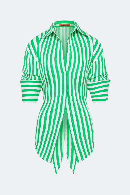  사이먼밀러 셔츠 사이먼 밀러 로크 팝린 버튼업 셔츠 그래스 그린/마카다미아 - SIMONMILLER