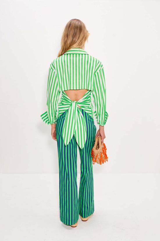  사이먼밀러 셔츠 사이먼 밀러 로크 팝린 버튼업 셔츠 그래스 그린/마카다미아 - SIMONMILLER