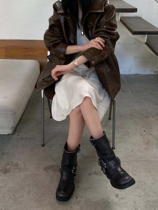  더 엔케이씨 스토어 가죽 자켓 Nkc 스토어 브리오나 비건 가죽 재킷 - The NKC Store