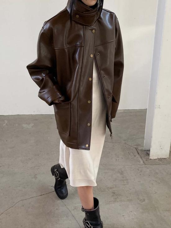  더 엔케이씨 스토어 가죽 자켓 Nkc 스토어 브리오나 비건 가죽 재킷