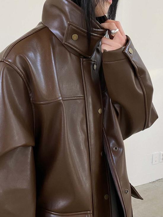  더 엔케이씨 스토어 가죽 자켓 Nkc 스토어 브리오나 비건 가죽 재킷 - The NKC Store