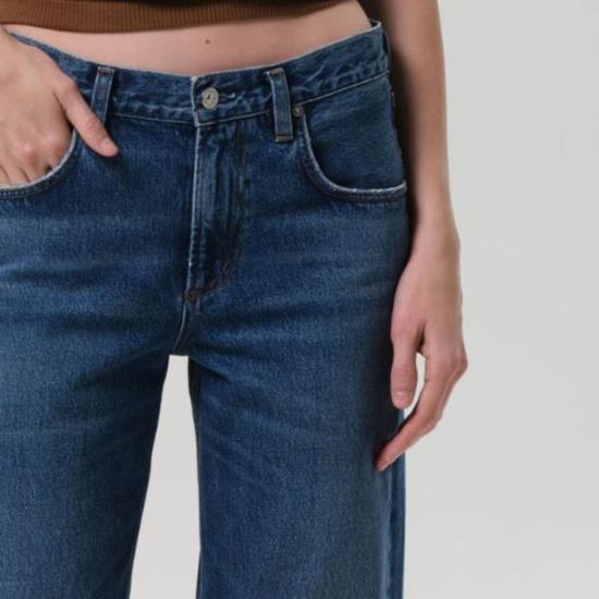  시티즌 오브 휴머니티 데님 팬츠 린즈 로우 라이즈 이지 스트레이트 진 차야 (Md/Lt 인디고) - CITIZEN OF HUMANITY