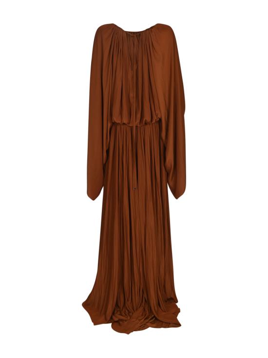 25FW 랑방 미디 원피스 RWDR00544778H25 657 Chestnut - LANVIN