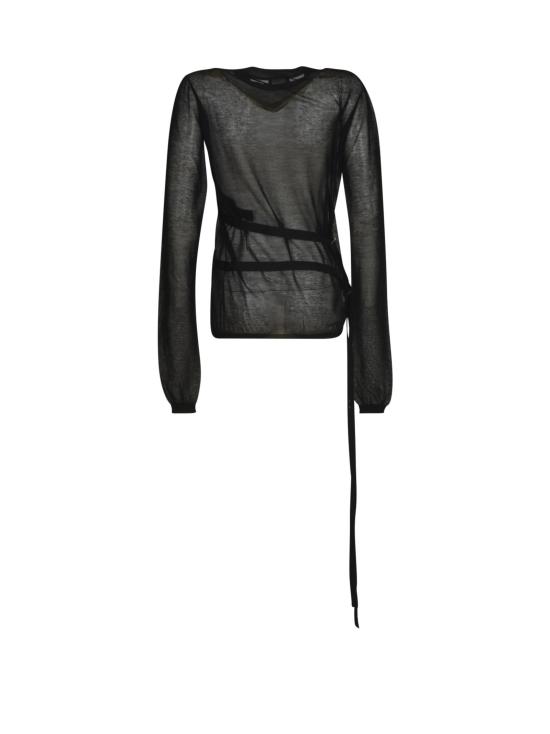 26SS 앤 드뮐미스터 반팔 티셔츠 B0011371 KN008 099 Black - ANN DEMEULEMEESTER
