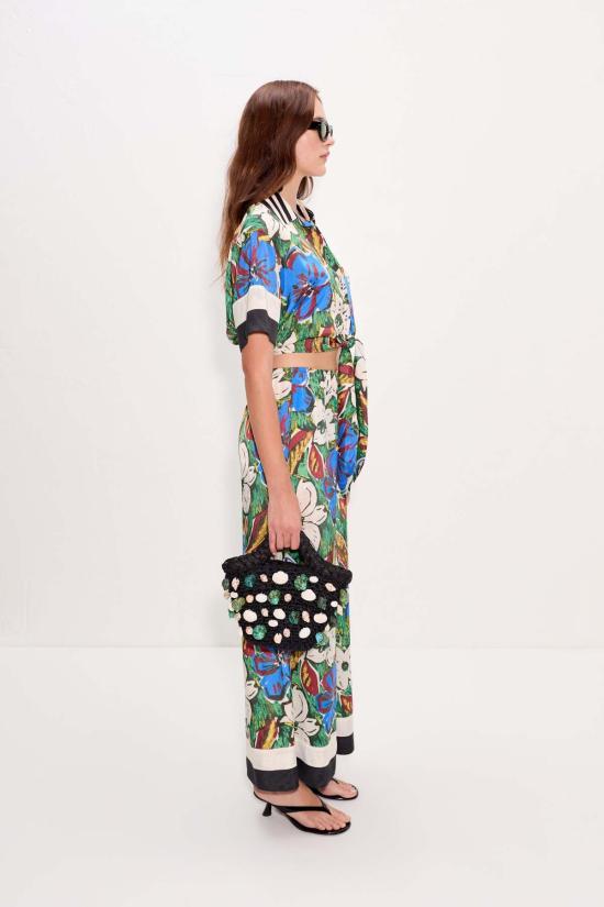  사이먼밀러 스트레이트 팬츠 사이먼 밀러 넬라 와이드 레그 팬츠 트로피컬 플로럴 프린트 콤보 - SIMONMILLER