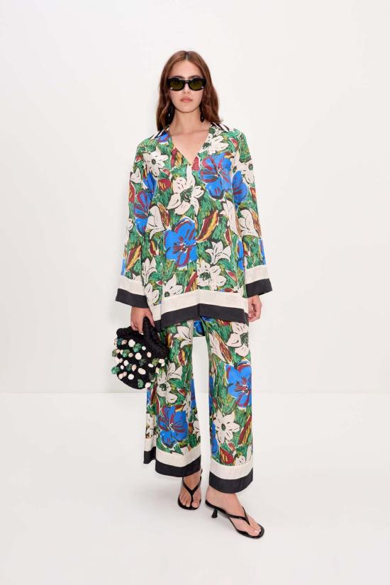  사이먼밀러 스트레이트 팬츠 사이먼 밀러 넬라 와이드 레그 팬츠 트로피컬 플로럴 프린트 콤보 - SIMONMILLER