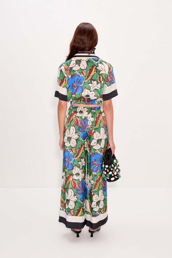  사이먼밀러 스트레이트 팬츠 사이먼 밀러 넬라 와이드 레그 팬츠 트로피컬 플로럴 프린트 콤보 - SIMONMILLER