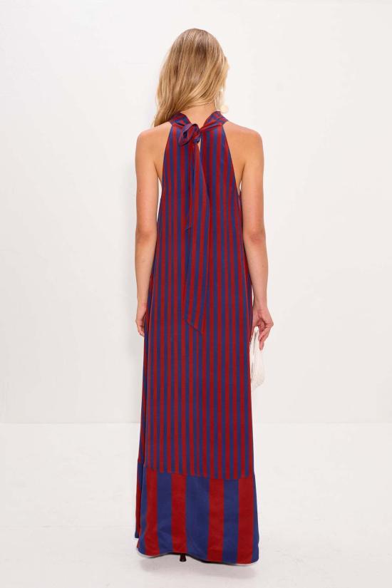  사이먼밀러 롱 원피스 사이먼 밀러 모나 크레이프 드레스 네이비/헤나 - SIMONMILLER