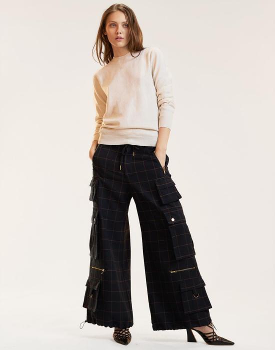  신시아 로리 스트레이트 팬츠 신시아 로울리 길디드 그리드 카고  블랙 - CYNTHIA ROWLEY