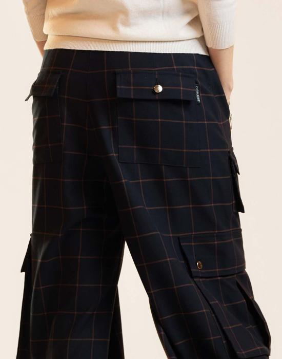  신시아 로리 스트레이트 팬츠 신시아 로울리 길디드 그리드 카고  블랙 - CYNTHIA ROWLEY