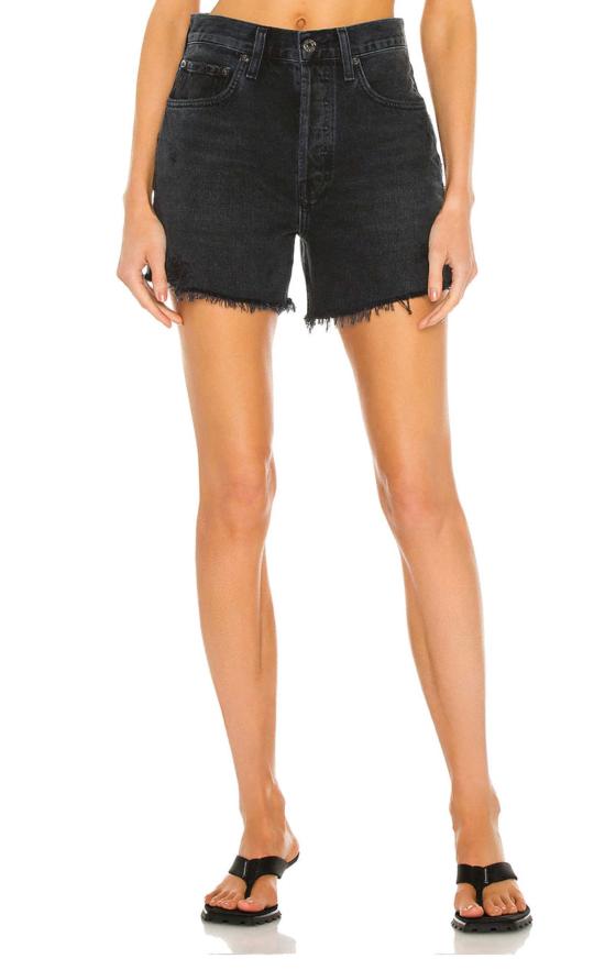  에이골디 데님 숏팬츠 아골드 라일리 하이라이즈 슬림 레그 반바지 - AGOLDE