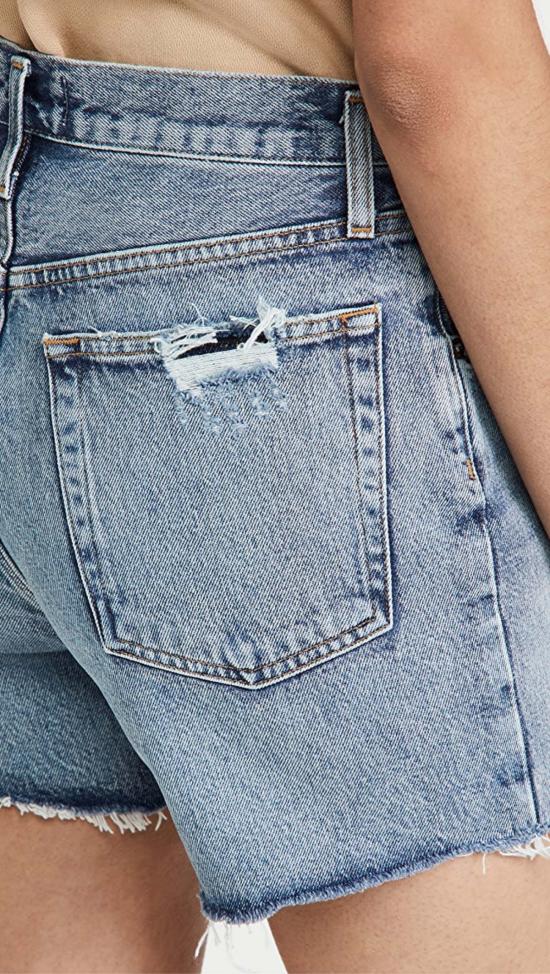  에이골디 데님 숏팬츠 아골드 라일리 하이라이즈 슬림 레그 반바지 - AGOLDE