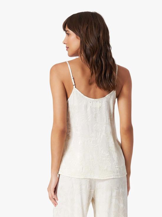  시레나 민소매 티셔츠 레이 탑 크림 팜 - XIRENA