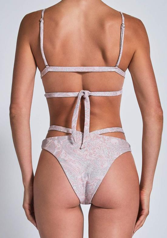  데본 윈저 비키니 수영복 주노 탑 핑크 앤 실버 - DEVON WINDSOR