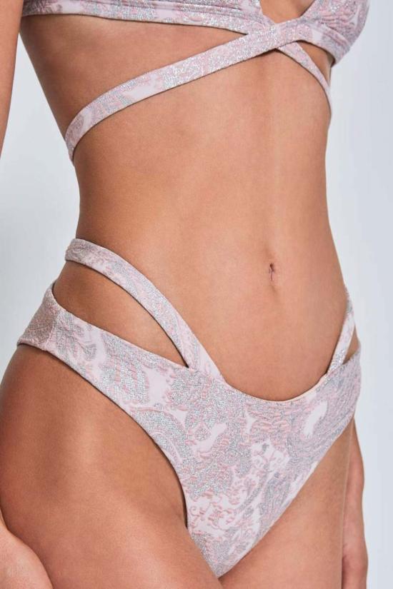  데본 윈저 비키니 수영복 주니퍼 바텀 핑크 앤 실버