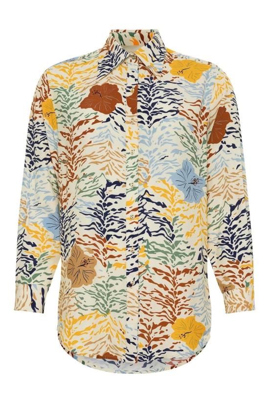  캐롤리나 케이 블라우스 캐롤라이나 K 자하라 셔츠 플로럴 타이거 크림 - CAROLINA K