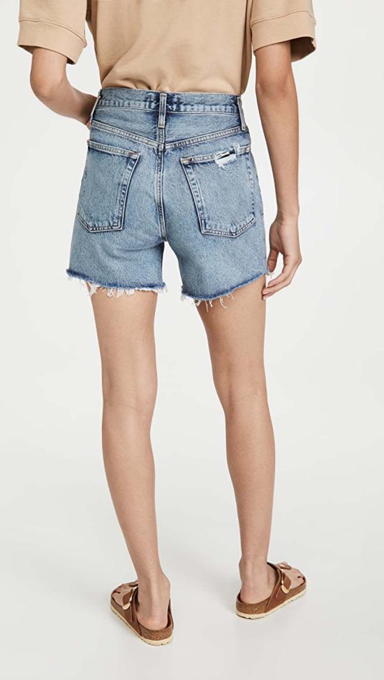  에이골디 데님 숏팬츠 아골드 라일리 하이라이즈 슬림 레그 반바지 - AGOLDE
