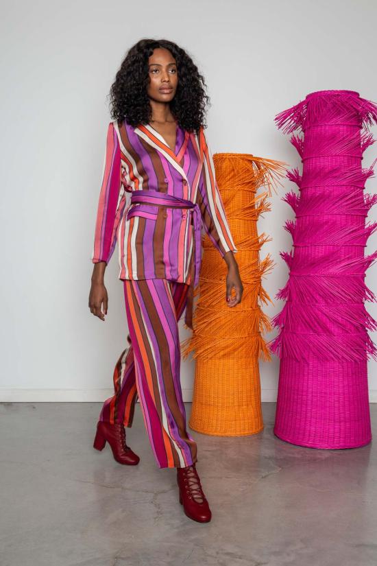  캐롤리나 케이 수트 자켓 Carolina K 테라 블레이저 스트라이프 - CAROLINA K