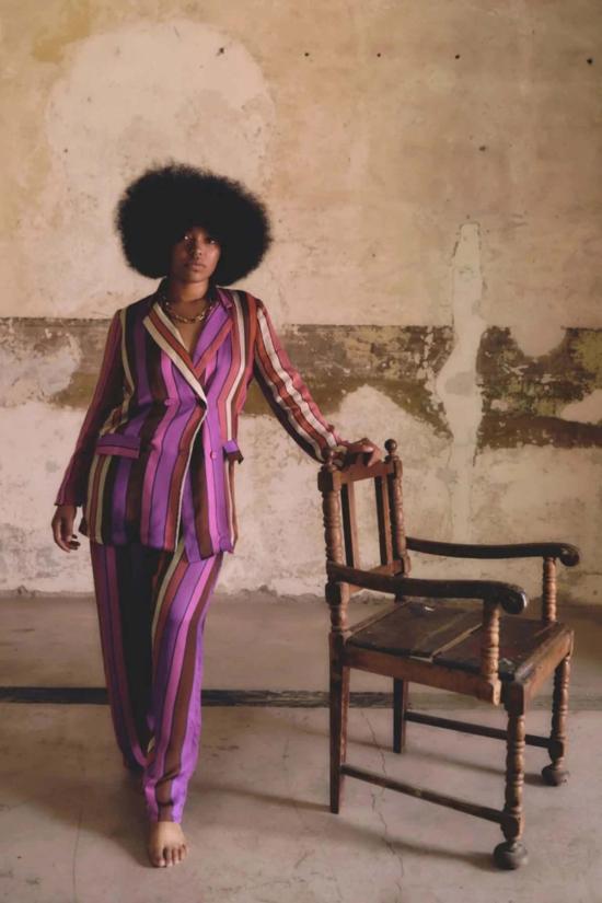  캐롤리나 케이 수트 자켓 Carolina K 테라 블레이저 스트라이프