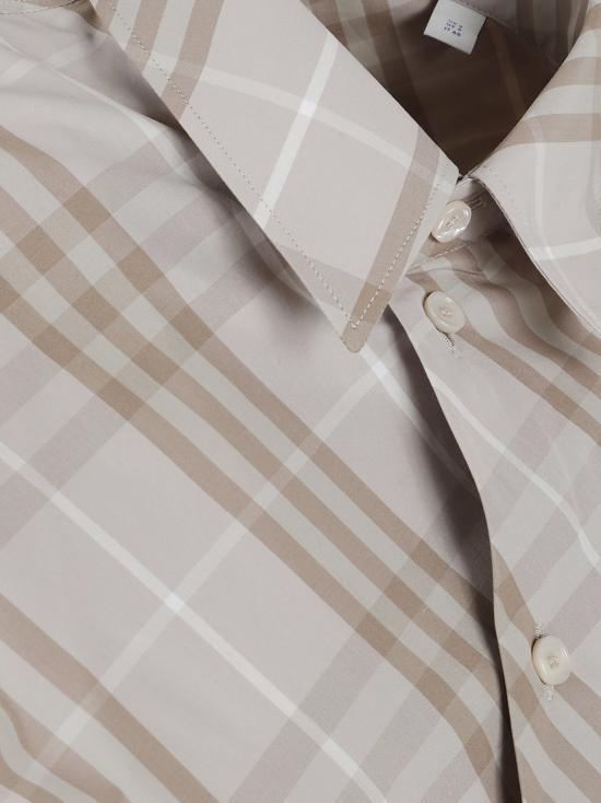 25FW 버버리 슬림핏 체크 코튼 셔츠 8115964 C3950 STONE GREY IP CHECK - BURBERRY