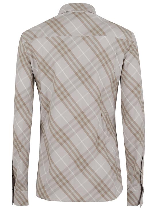25FW 버버리 슬림핏 체크 코튼 셔츠 8115964 C3950 STONE GREY IP CHECK - BURBERRY