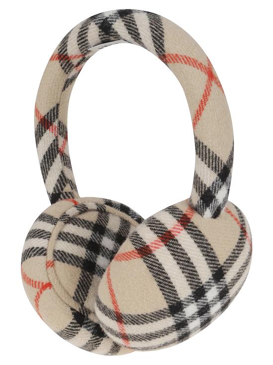 25FW 버버리 체크 울 캐시미어 이어머프 8114031 B9368 SAND IP CHECK