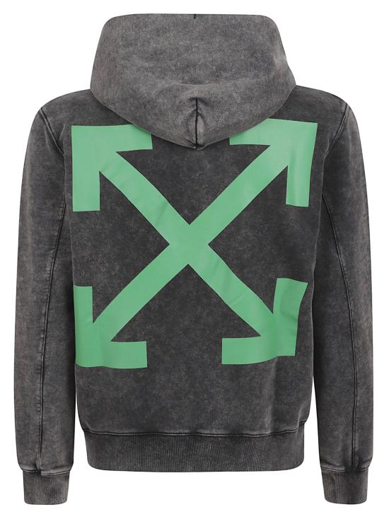 25FW 오프화이트 후드 티셔츠 OMBE024F25FL E005 1384 BLACK - OFF WHITE