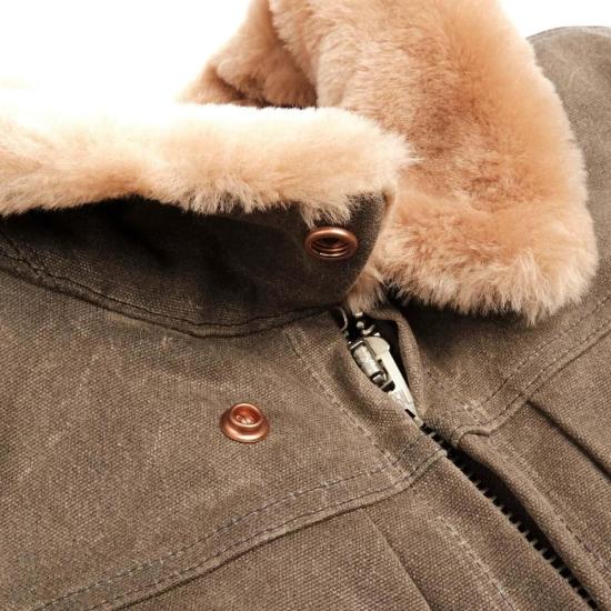  프리노트 클로스 무스탕 Rj 2 20온스 시어링 안감 왁스 캔버스 재킷 Tobacco색 - FREENOTE CLOTH