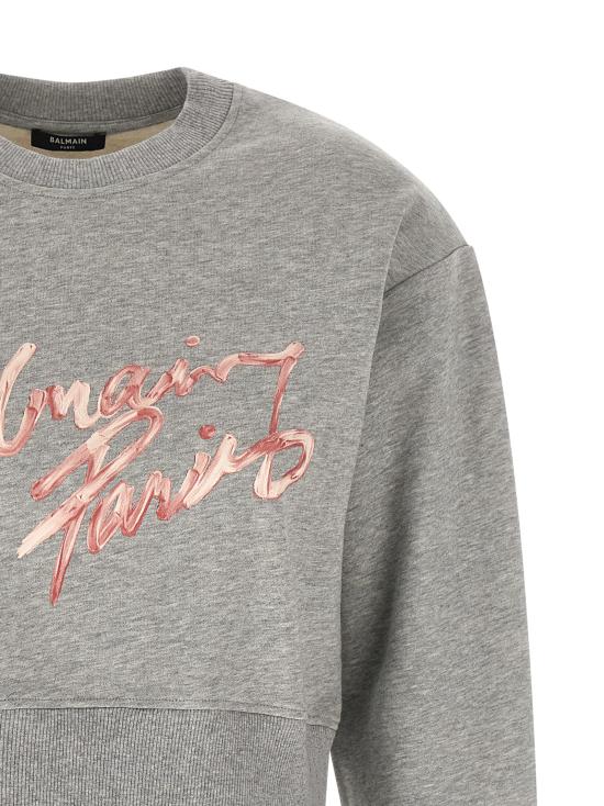 26SS 발망 긴팔 티셔츠 GF1JO080BD43YIW Gray - BALMAIN