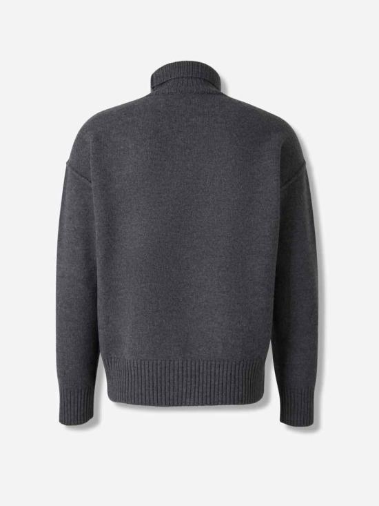 25FW 아미 ADC 터틀넥 스웨터 UKS839 018 084Heather grey Red GREY - AMI