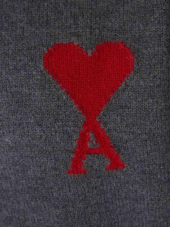 25FW 아미 ADC 터틀넥 스웨터 UKS839 018 084Heather grey Red GREY - AMI