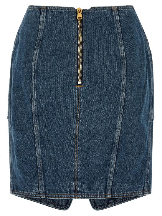 26SS 발망 미디 스커트 GF1LBB28DG086EX Blue - BALMAIN