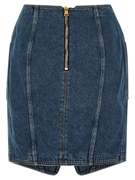 26SS 발망 데님 스커트 GF1LBB28DG086EX - BALMAIN