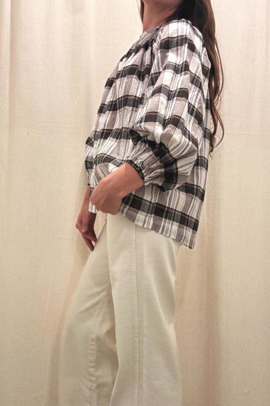  Nary 블라우스 나리 윈도페인 버튼 탑 윈도페인 - OTHER BRANDS