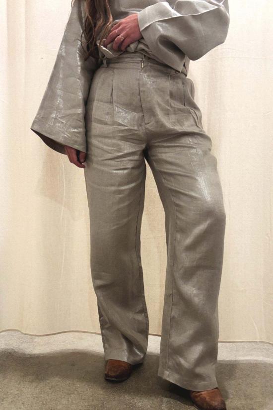  Nary 스트레이트 팬츠 네리 플리츠 하이웨이스트 팬츠 샴페인 - OTHER BRANDS