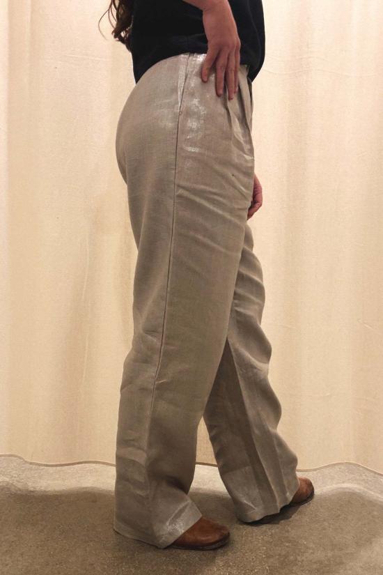  Nary 스트레이트 팬츠 네리 플리츠 하이웨이스트 팬츠 샴페인 - OTHER BRANDS