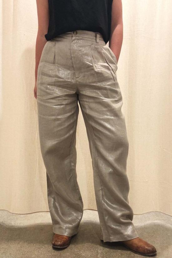  Nary 스트레이트 팬츠 네리 플리츠 하이웨이스트 팬츠 샴페인