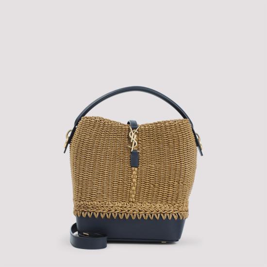 26SS 생로랑 르 37 로프 앤 레더 버킷백 773991 FAEBN 2220 LT BROWNIE NERO