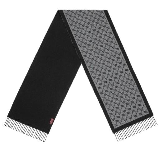 24FW 구찌 울 자카드 스카프 835534 4G2001360 Flanner black - GUCCI